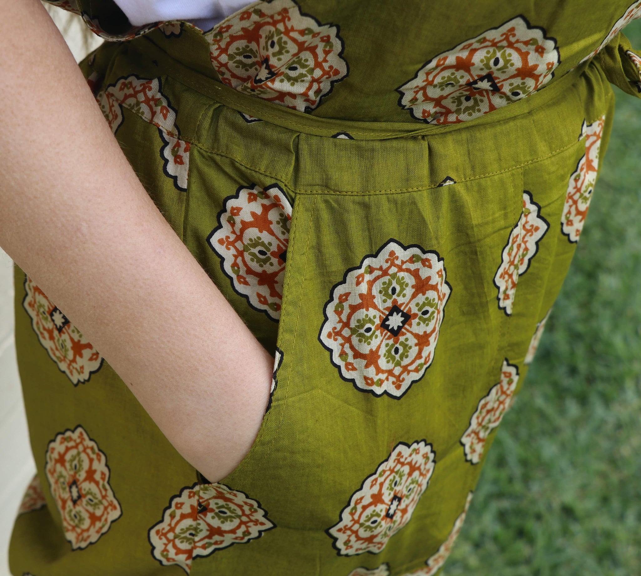 Fair Trade Cotton Strappy Jumpsuits Green Mandala