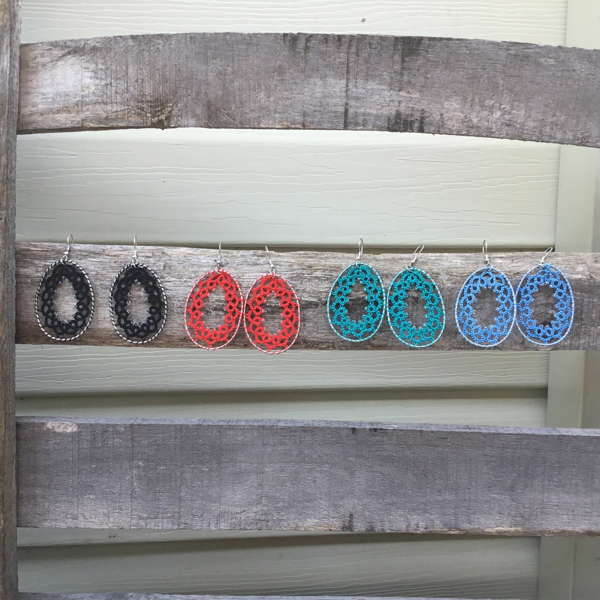 Fair Trade Earrings Tatted Oval