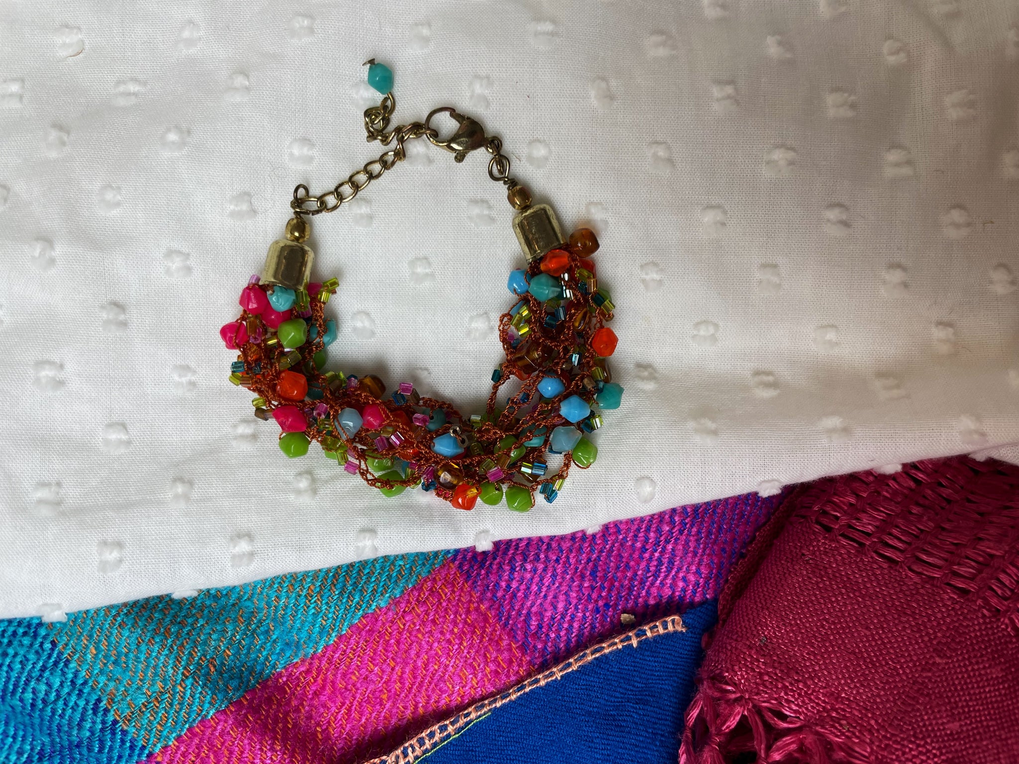 Fair Trade Green Red Blue Beaded Jewellery