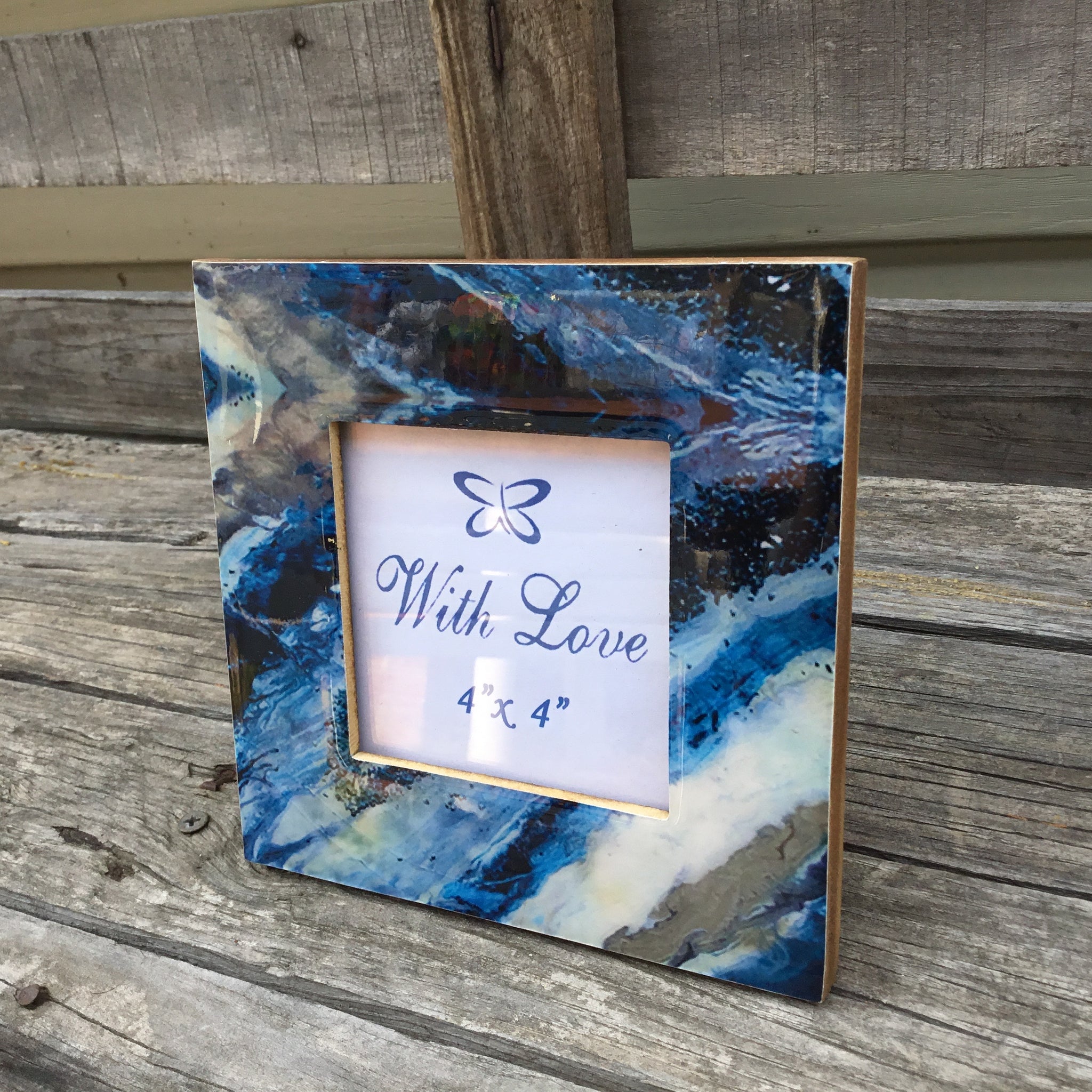 Fair Trade Ethical Resin and Wood Photo Frame Shade Design