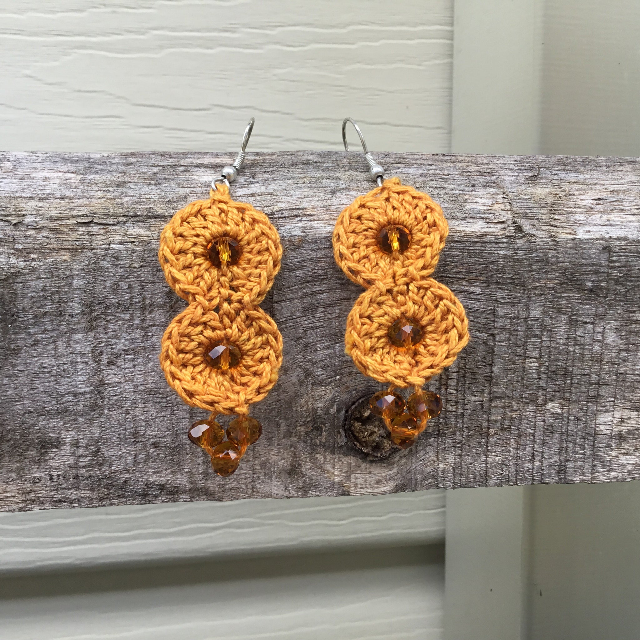 Fair Trade Earrings Glass Bead Tatted