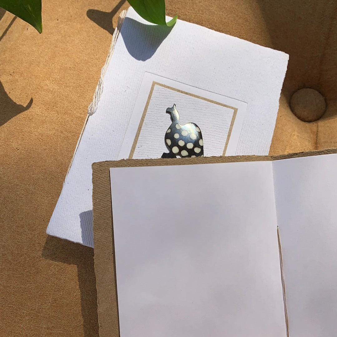 Fair Trade Handmade Paper Greeting Card Ginea Fowl Design