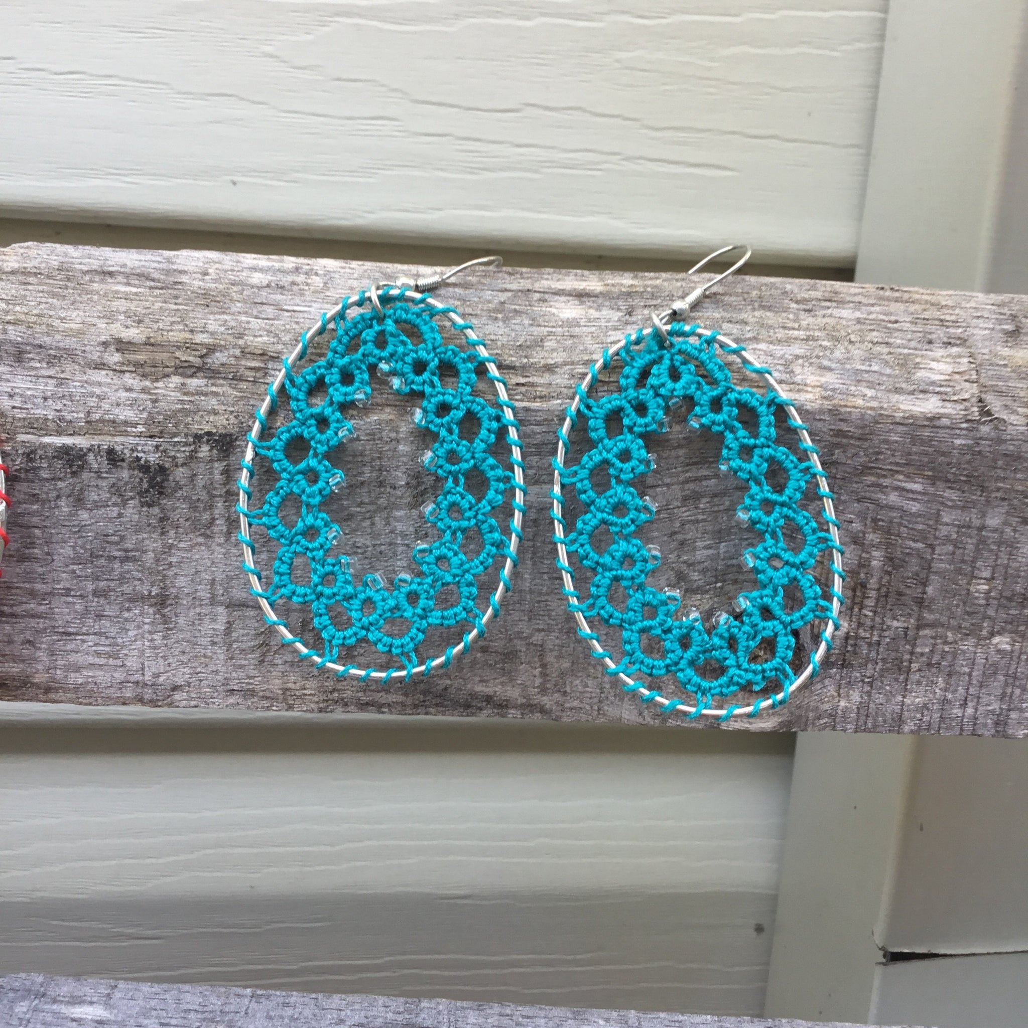 Fair Trade Earrings Tatted Oval