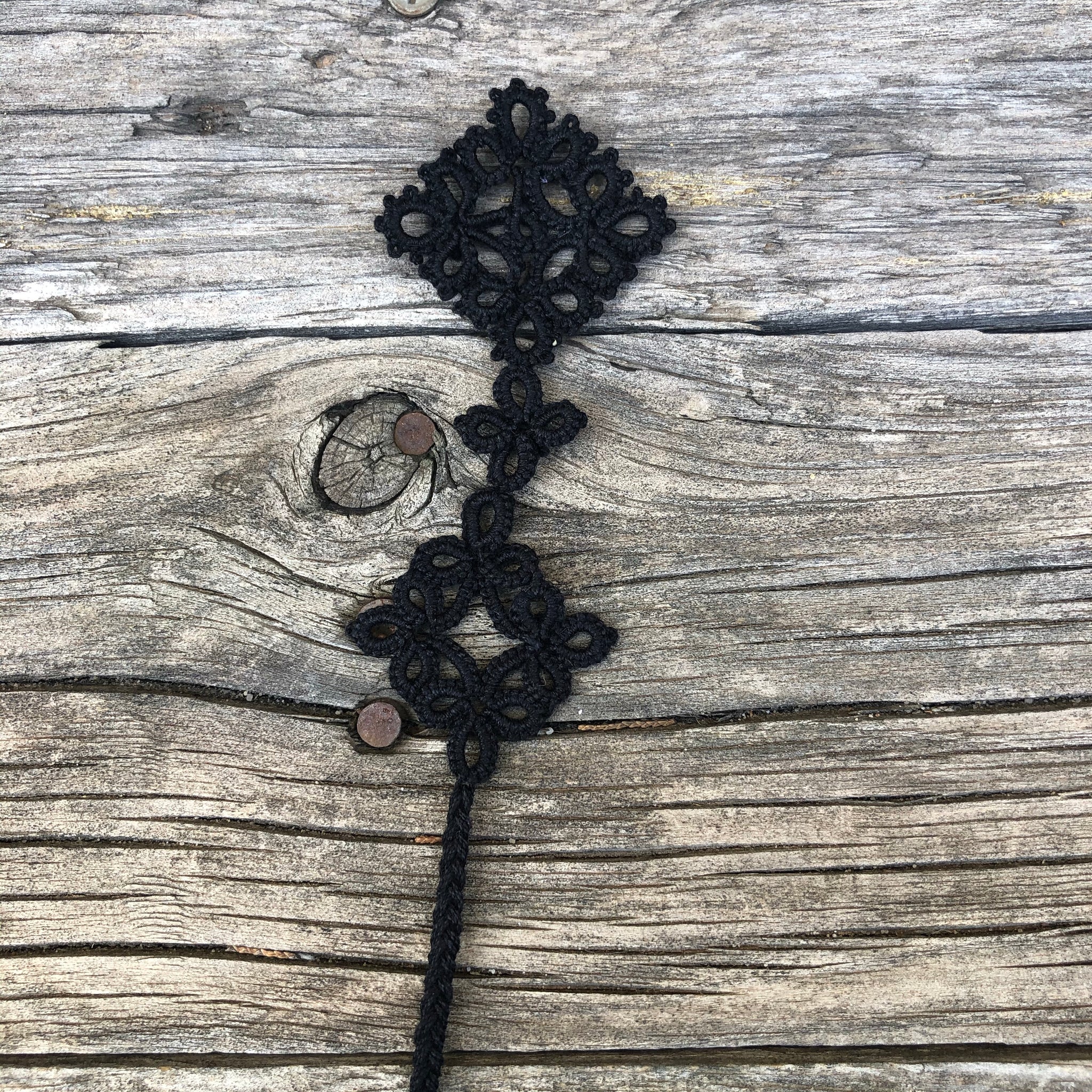 Fair Trade Tatted Bookmark Diamond Design