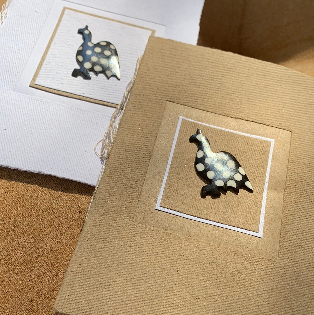 Fair Trade Handmade Paper Greeting Card Ginea Fowl Design