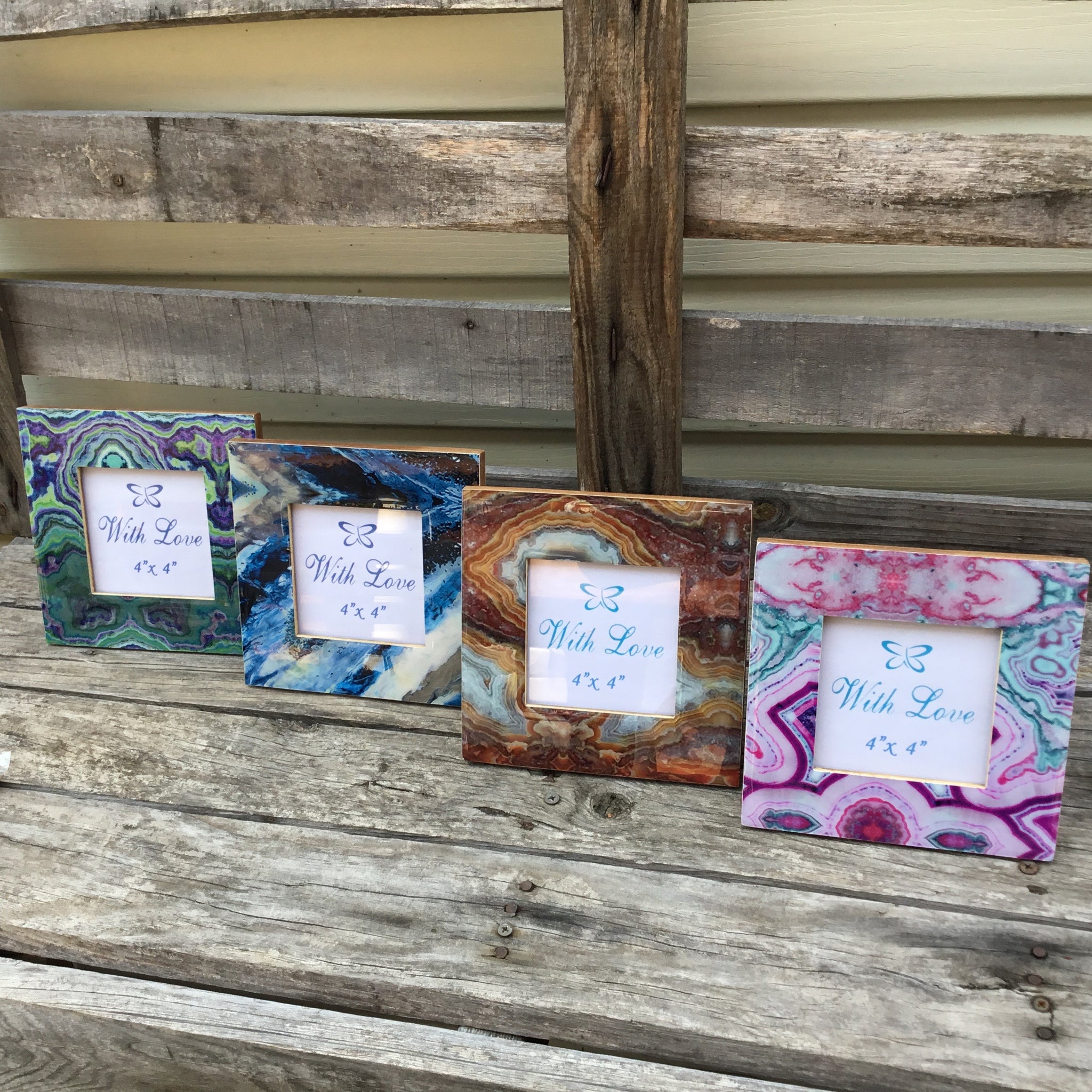 Fair Trade Ethical Resin and Wood Photo Frame Shade Design