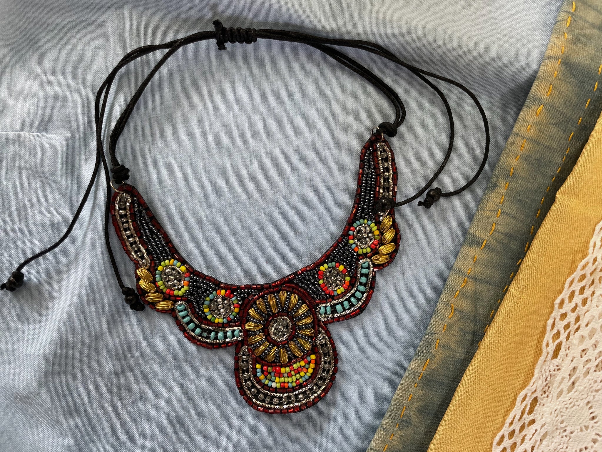 Fair Trade Dancing Colours Beaded Necklace Earrings Jewellery Set