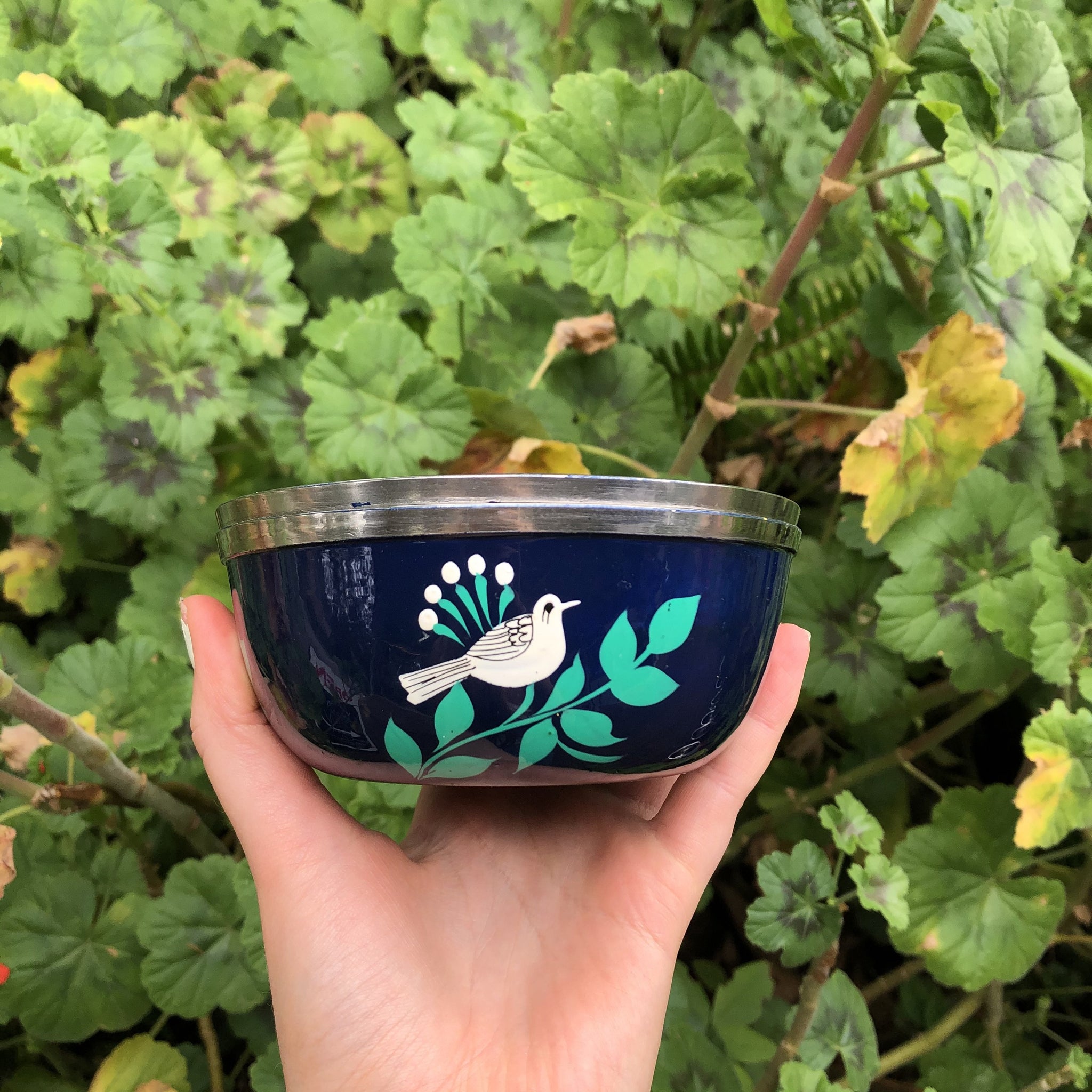 Fair Trade Steel Cup Dark Navy Bird