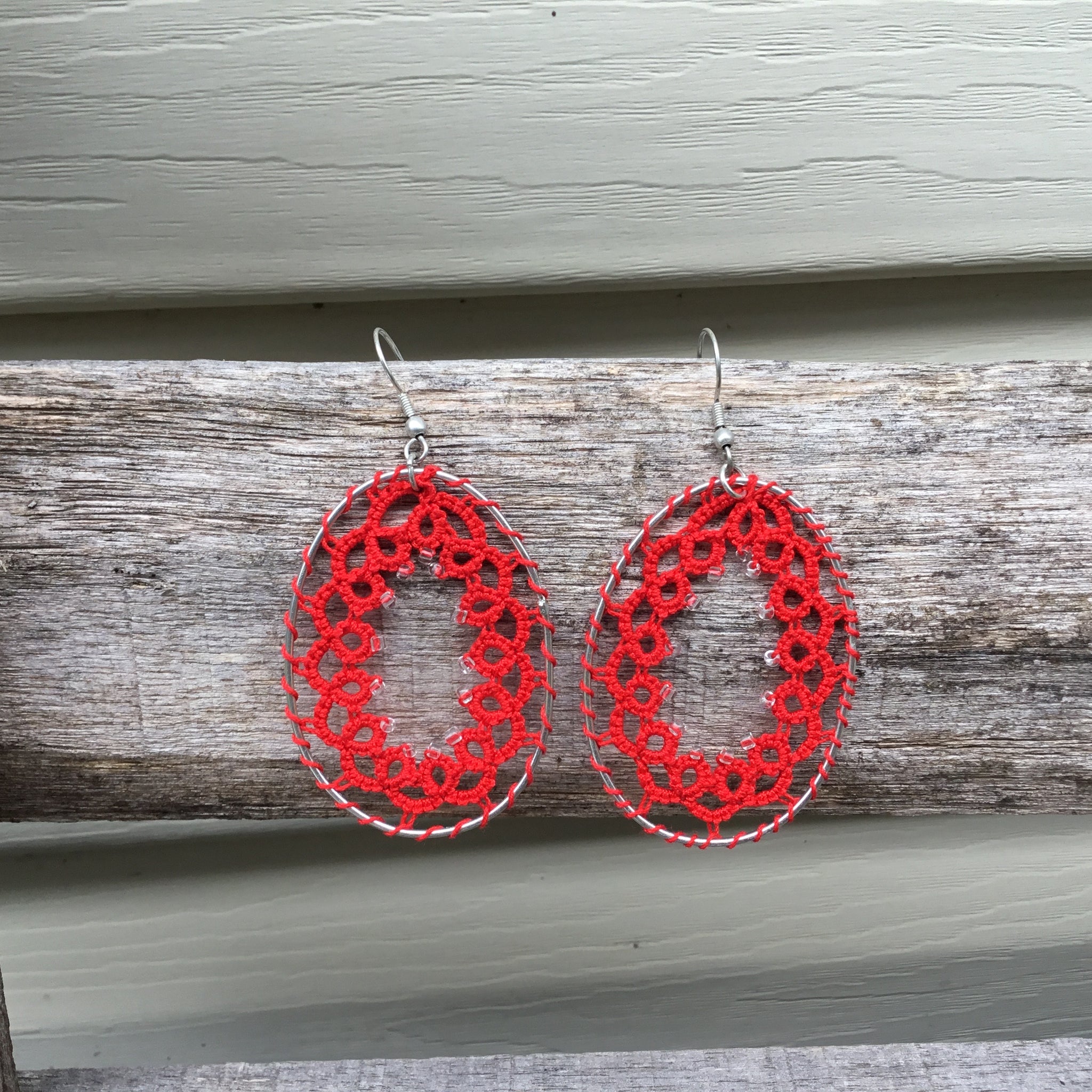 Fair Trade Earrings Tatted Oval