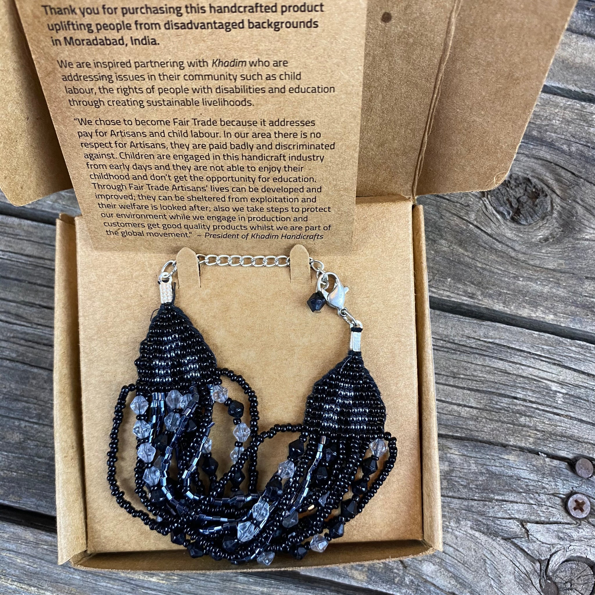 Fair Trade Shiny Black Beaded Jewellery