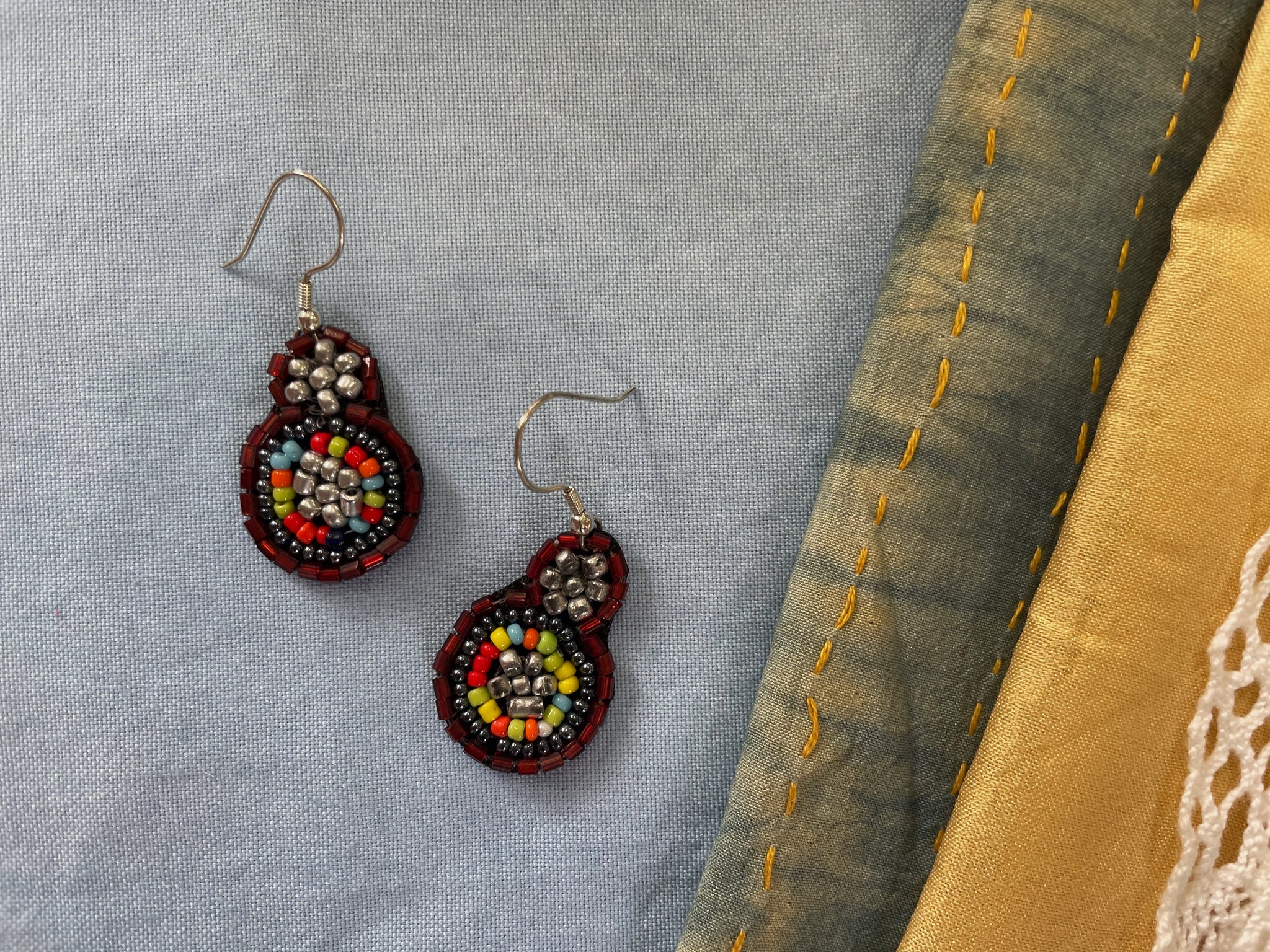 Fair Trade Dancing Colours Beaded Necklace Earrings Jewellery Set