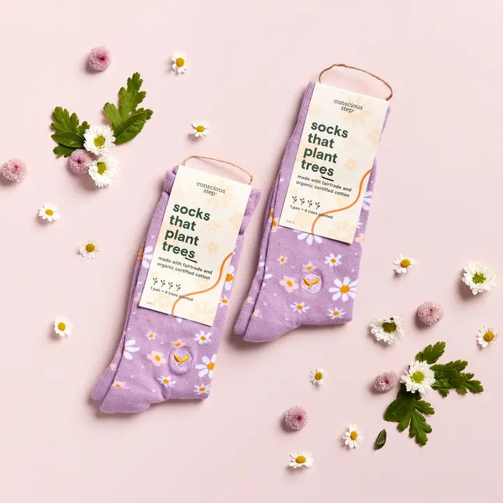 Conscious Step-Socks That Plant Trees | Daisies - Gifts For Gardeners
