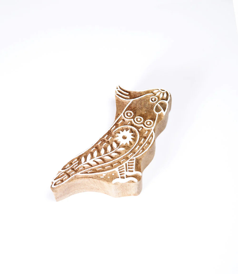 Wood Cockatoo, Block Print stamp- (Fair Go Trading , India)