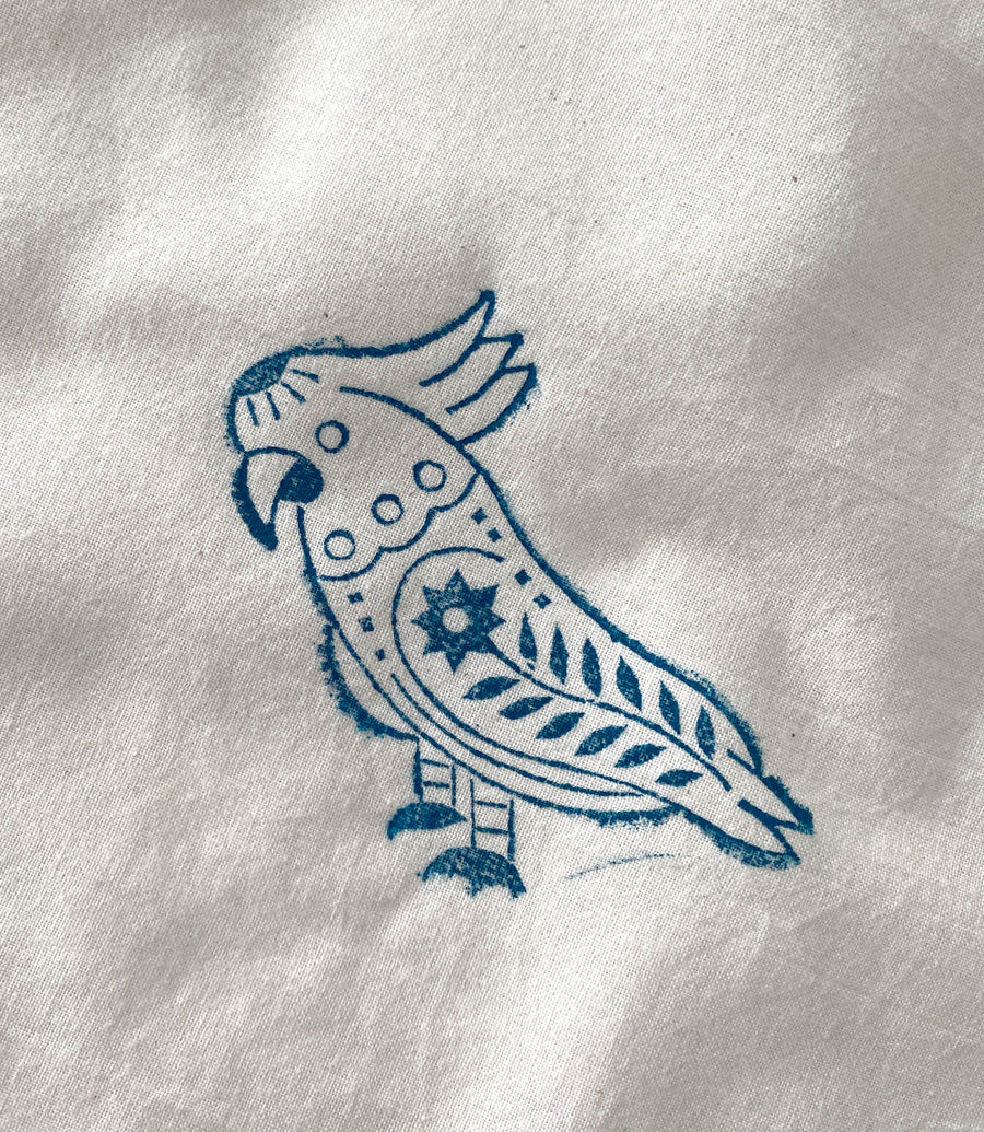 Wood Cockatoo, Block Print stamp- (Fair Go Trading , India)