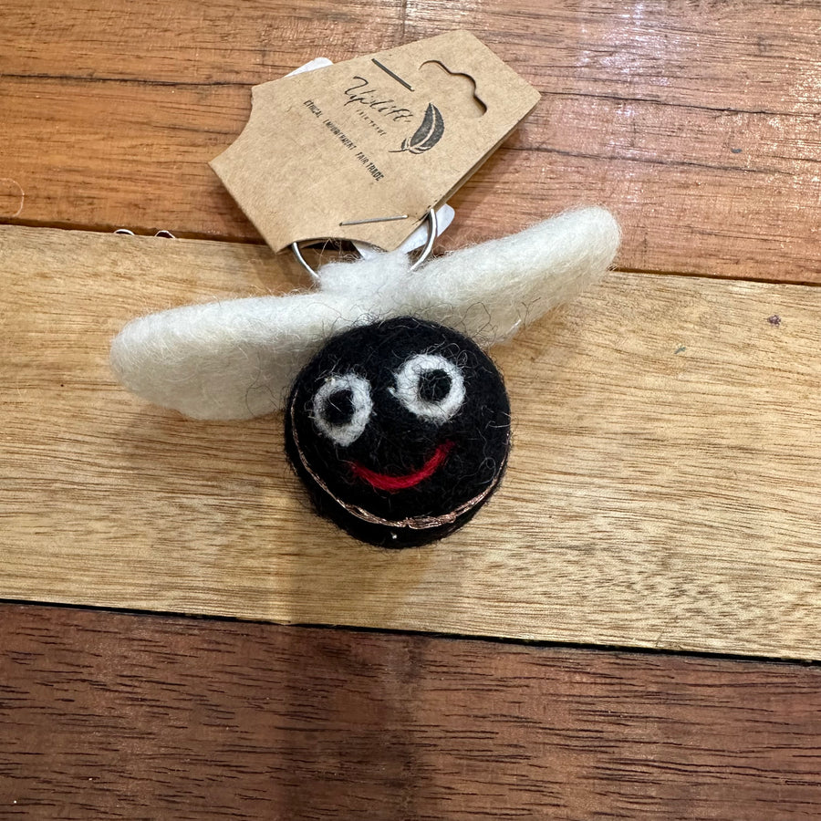 Bee Felt Key Ring