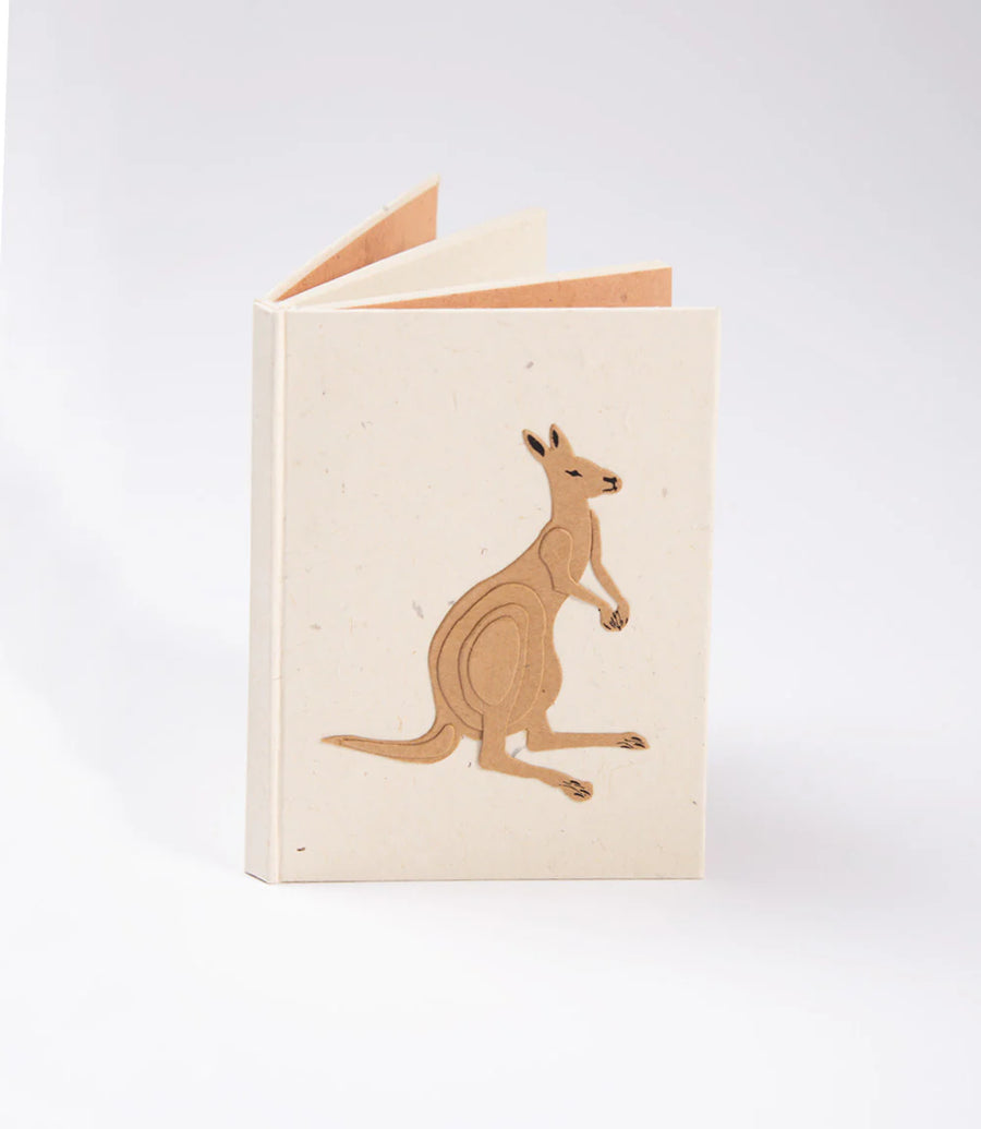 Australian Animal Notebook- A6- Recycled Cotton paper-  (Fair Go Trading, Nepal)