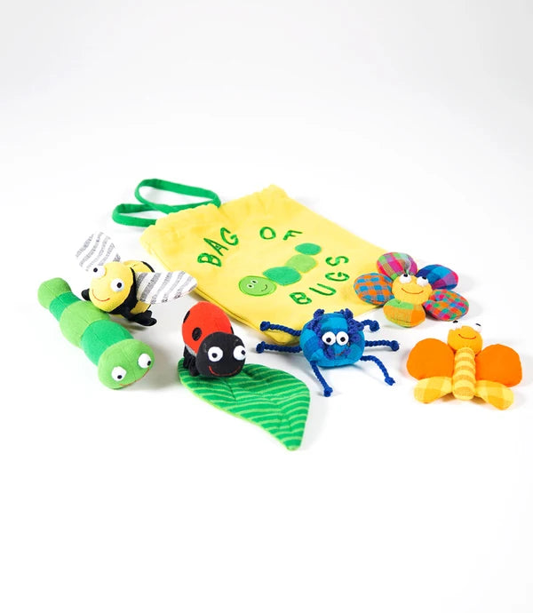 Sensory Bag of Bugs –  Handwoven Cotton Educational Toy Set -Sri Lanka