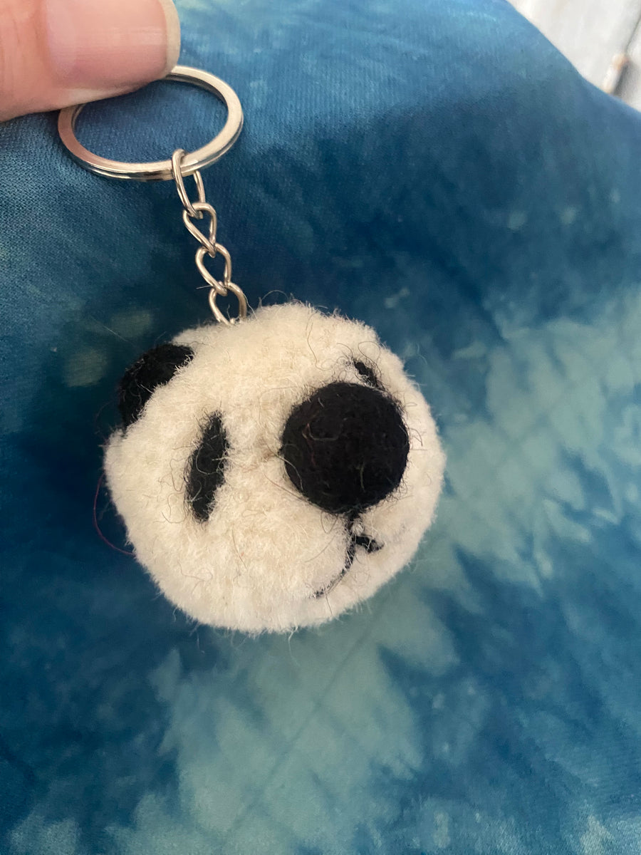 Panda Felt Key Ring