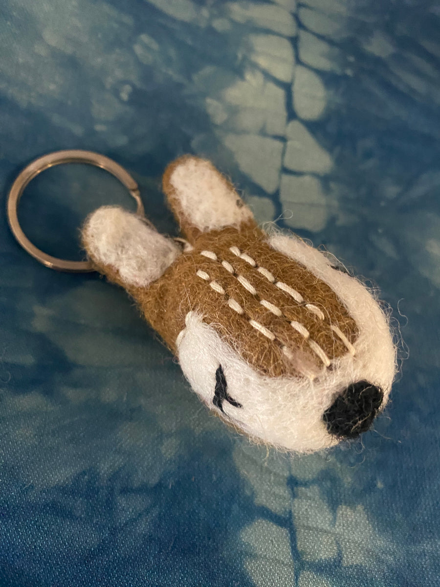 Deer Felt Key Ring