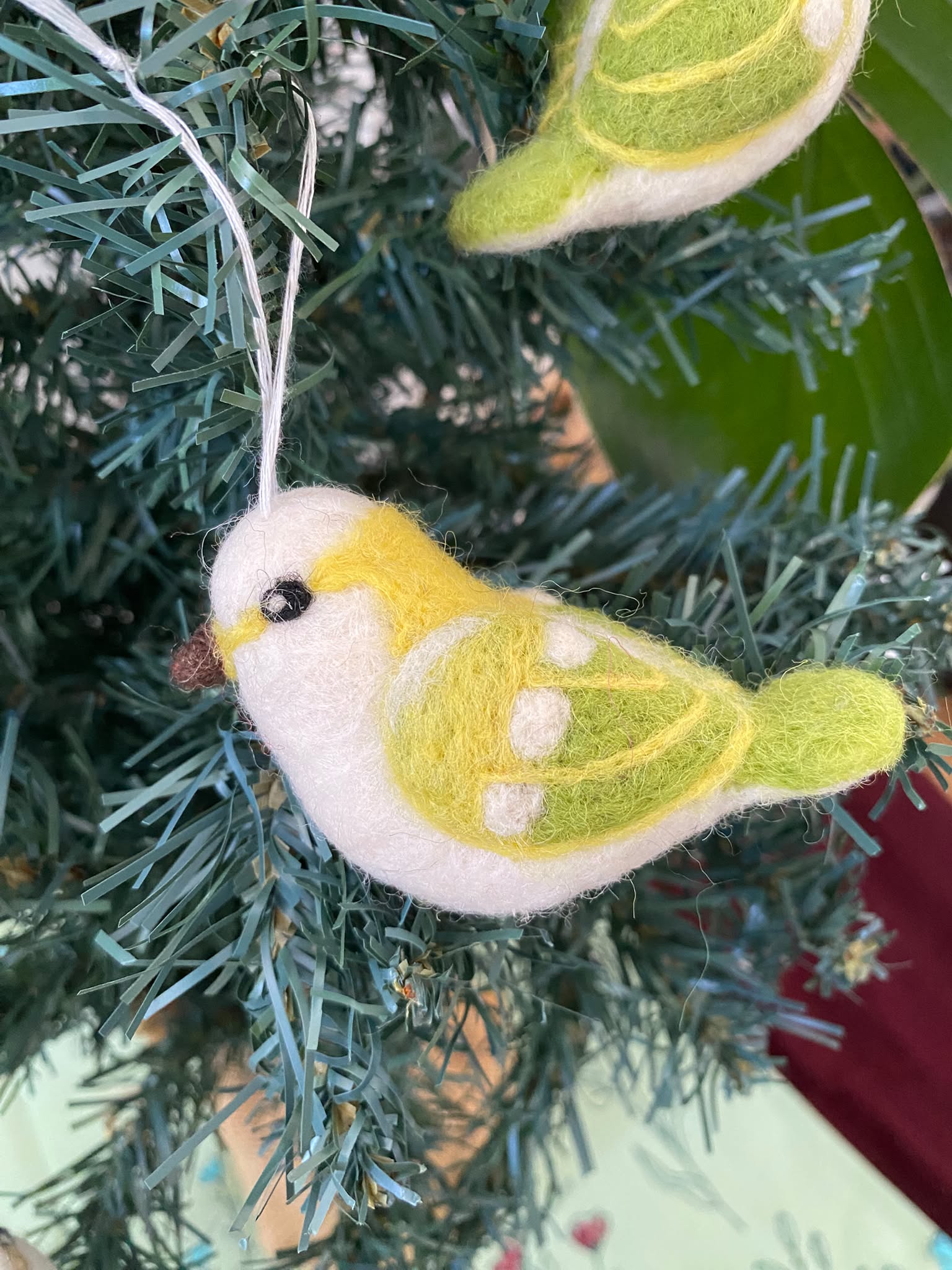 Dhukuti Handmade Felt Peppy Spring Bird Hanging Decoration