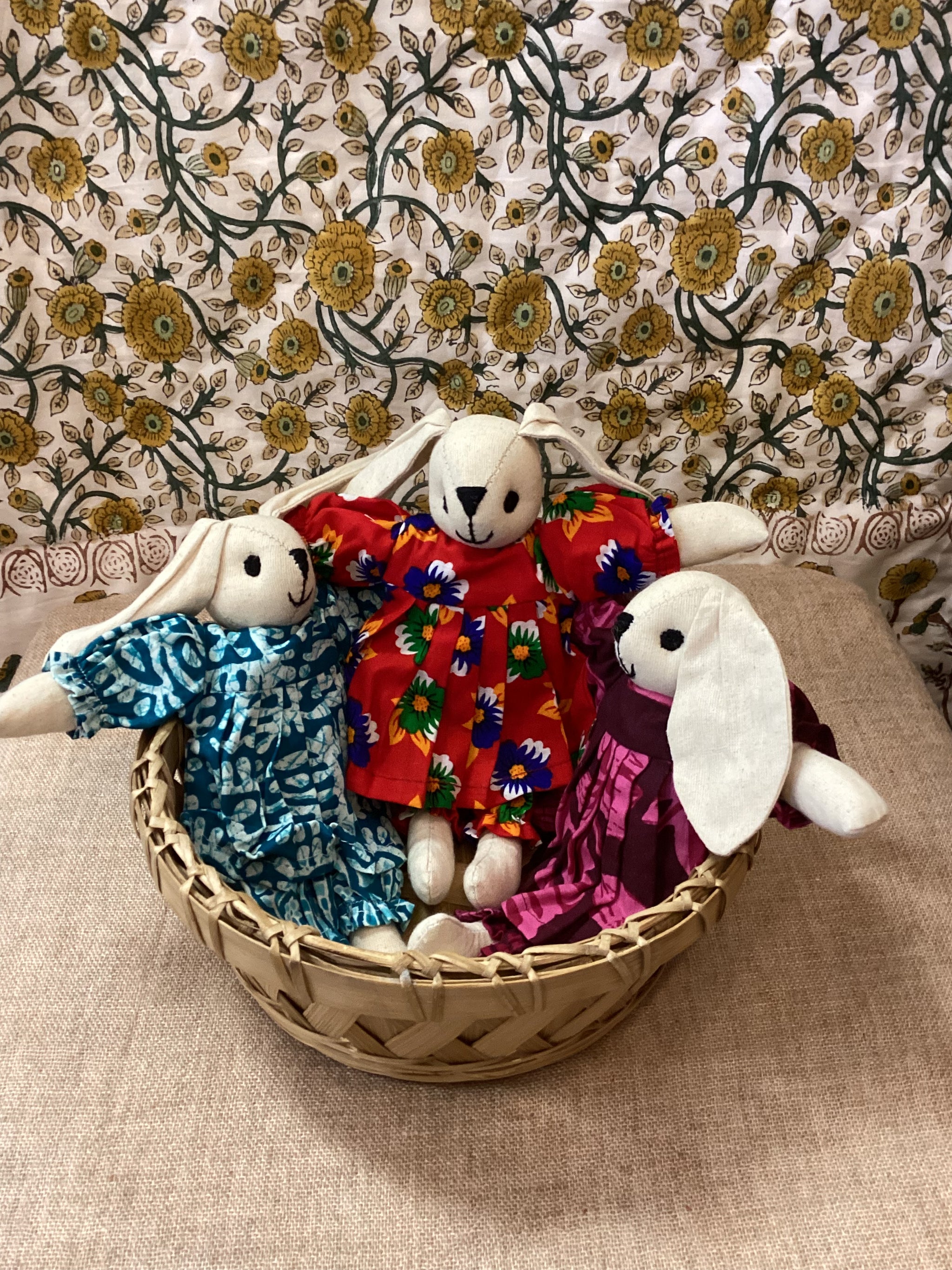 Fair Trade Bunny Friend – Removable Dress & Pants Cotton Toy (Nepal)