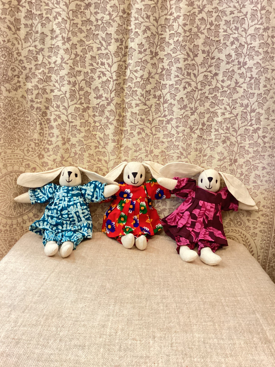 Fair Trade Bunny Friend – Removable Dress & Pants Cotton Toy (Nepal)