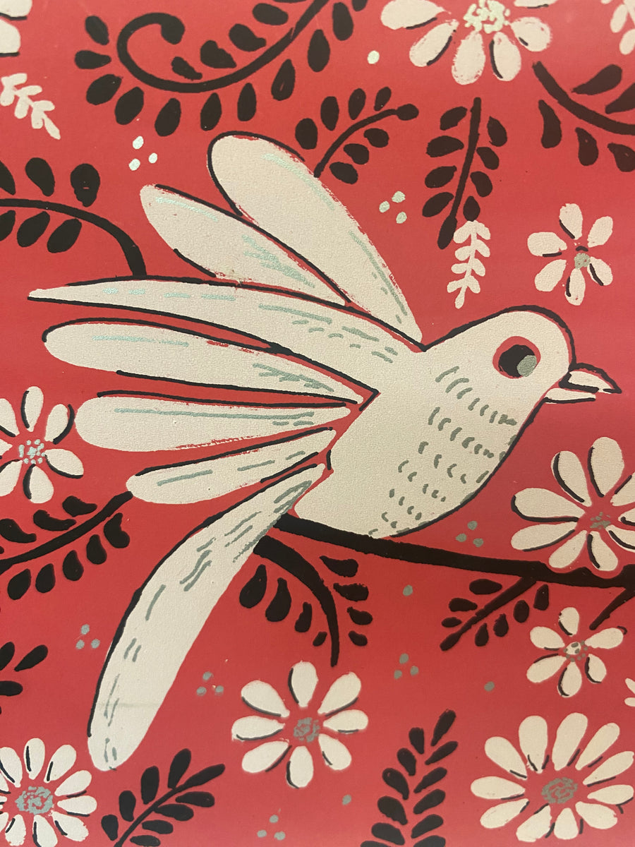 Blossom Songbird – Fair Trade, Hand Screen Printed , Hand Painted Greeting Card (Silence India)