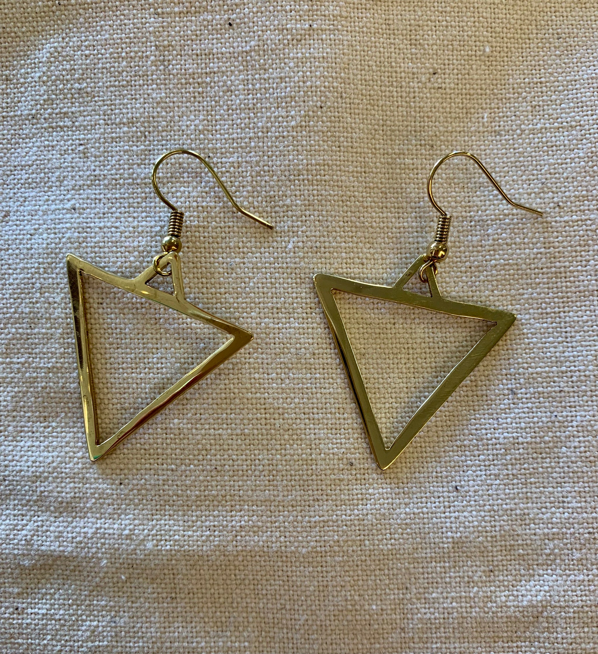 Handcrafted Brass Water Symbol Earrings – Timeless Artisan Statement Jewellery (ACP Nepal)
