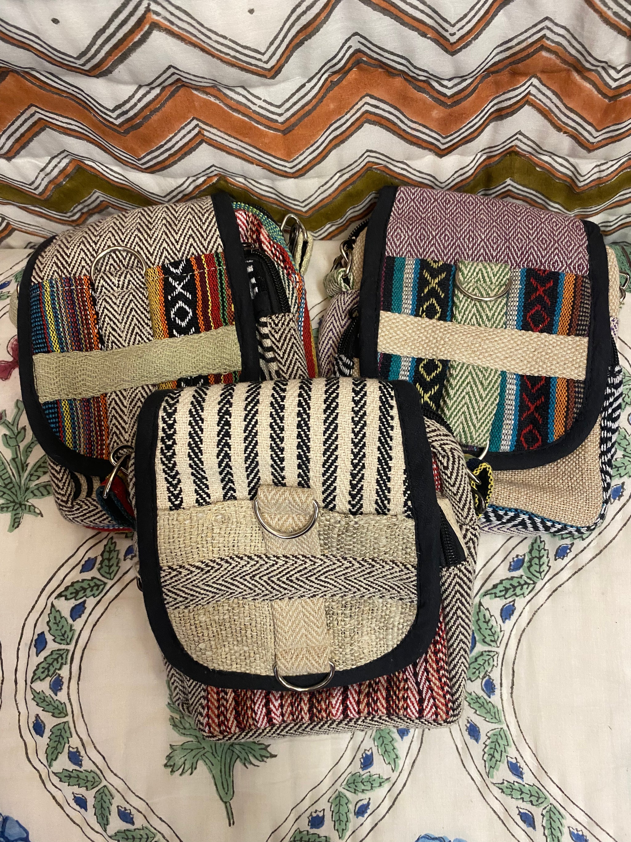 Hemp & Cotton Patch Passport Bag – Fair Trade Travel Crossbody (Local Women's