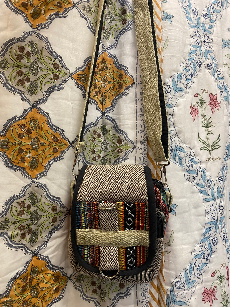 Hemp & Cotton Patch Passport Bag – Fair Trade Travel Crossbody (Local Women's