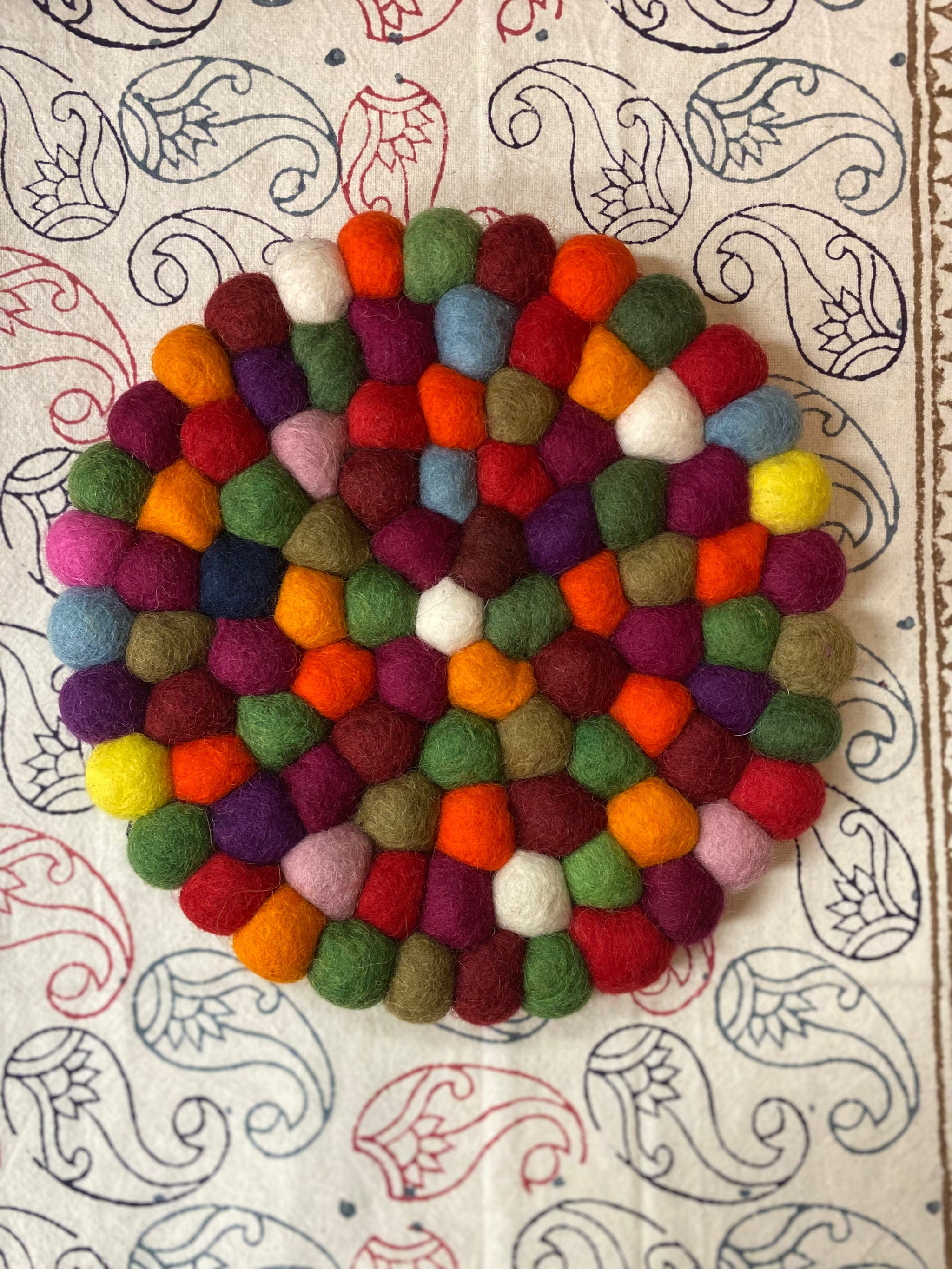 Felt Ball Trivets Large ( Empowering Local Women - Nepal)