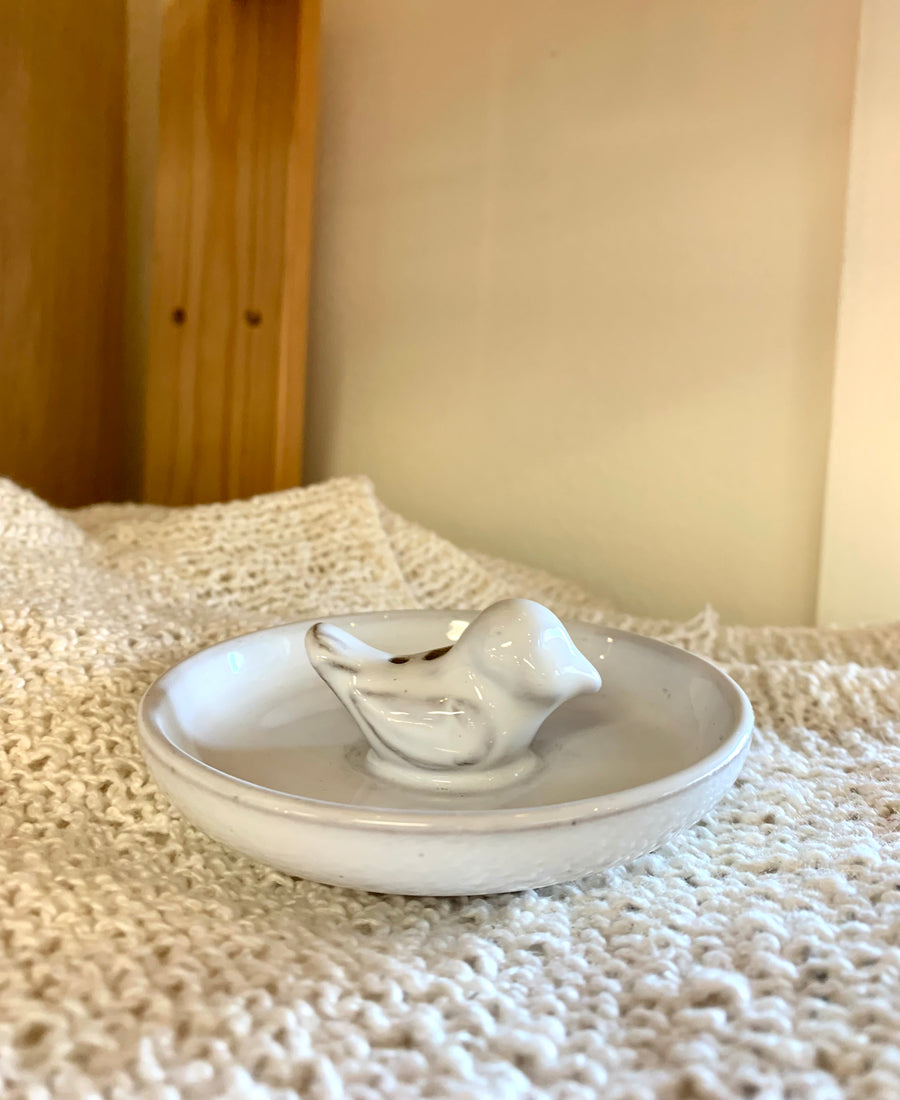 Handmade Ceramic Bird Incense Holder - Fair Trade Stoneware Incense Holder (Mahaguthi Nepal)