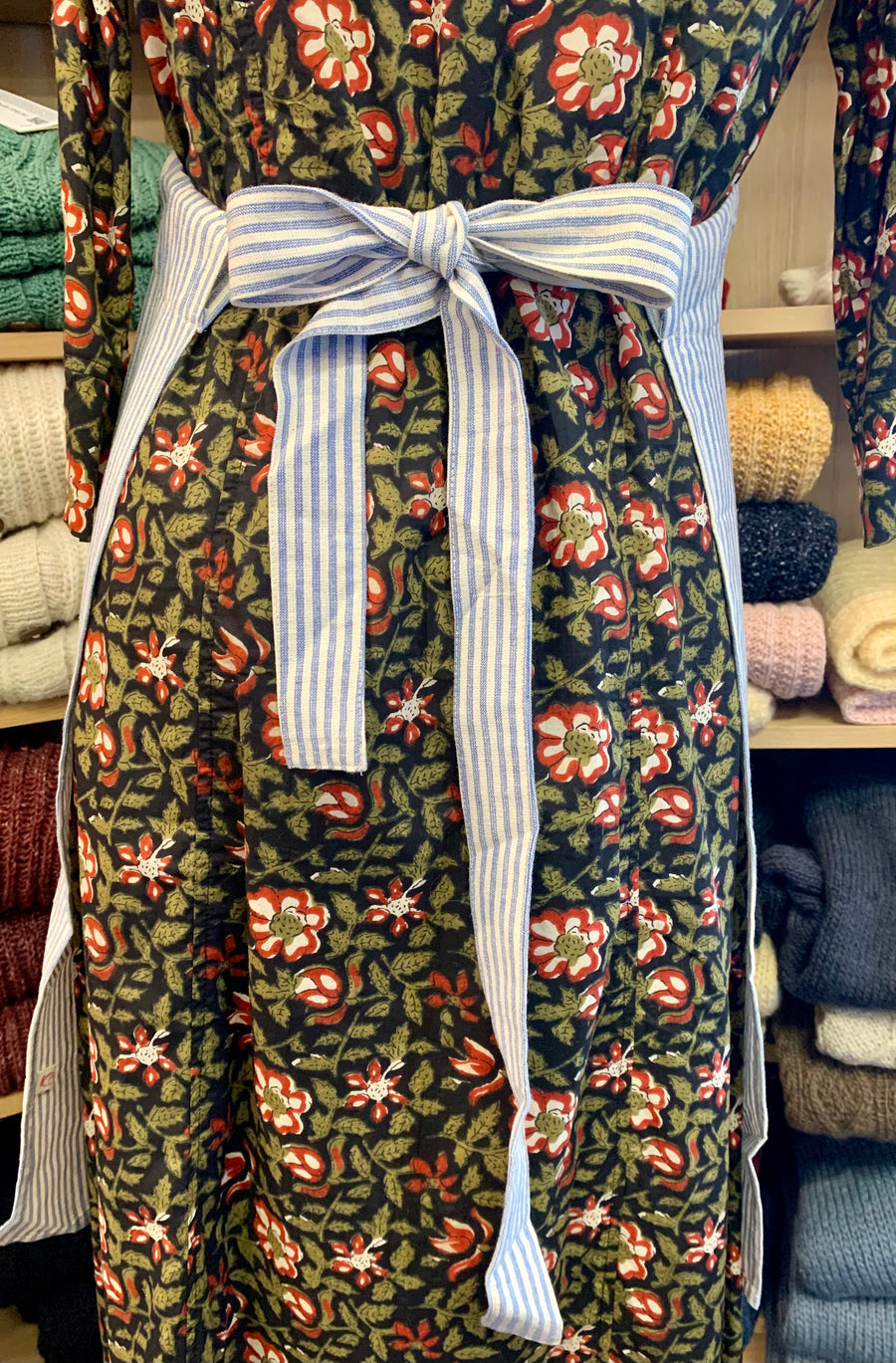 Fried Egg Design Printed Apron - Handwoven Cotton Apron (Mahaguthi Nepal)