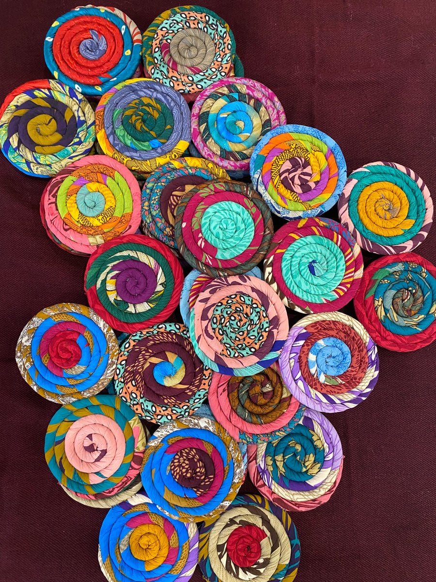 Rainbow Trivet – Fair Trade, Recycled Cotton Heat Mat (Sana Hastakala Nepal)