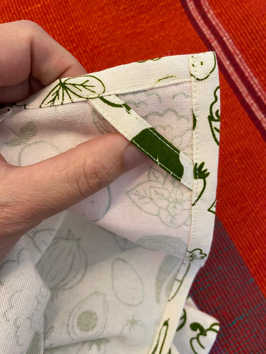 Green Vegetable Tea Towel – Fair Trade Handwoven Cotton Kitchen Towel (Nepal)