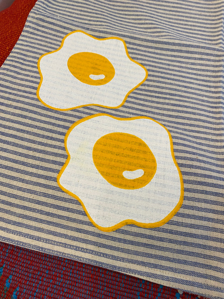Fried Egg Placemat – Fair Trade Handwoven Cotton Placemat (Nepal)