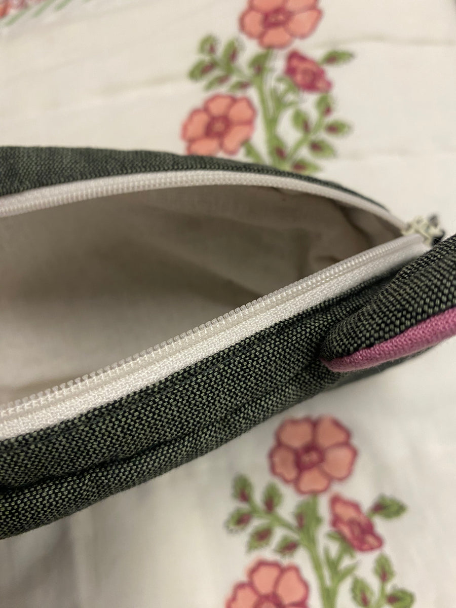 Mouse Faced Padded Purse – Fair Trade Handwoven Cotton Pencil Case & Wash Bag - Mahaguthi Nepal