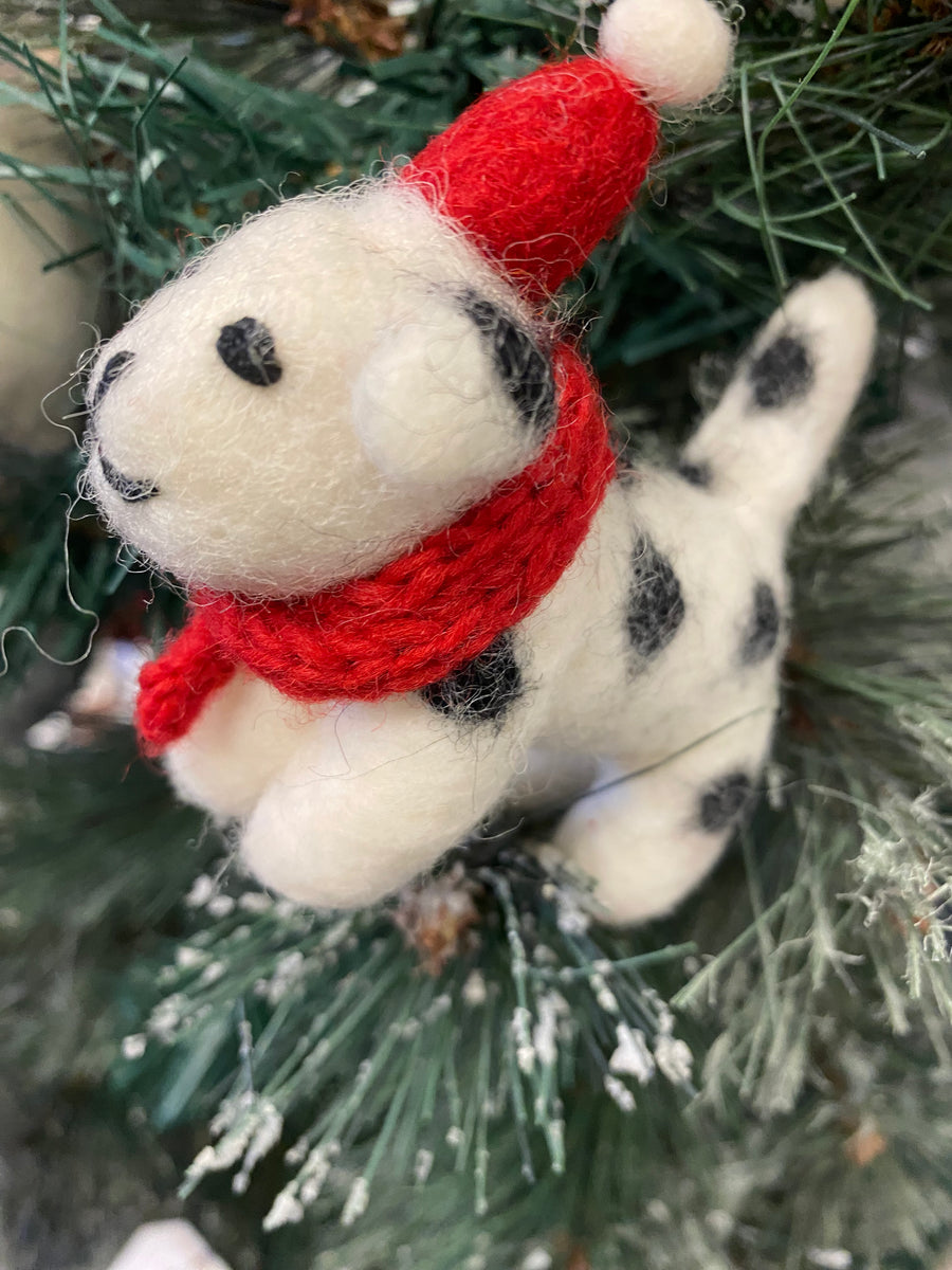Christmas Felt Dog Ornament – Fair Trade Handmade Wool Decoration Assorted - Mahaguthi Nepal