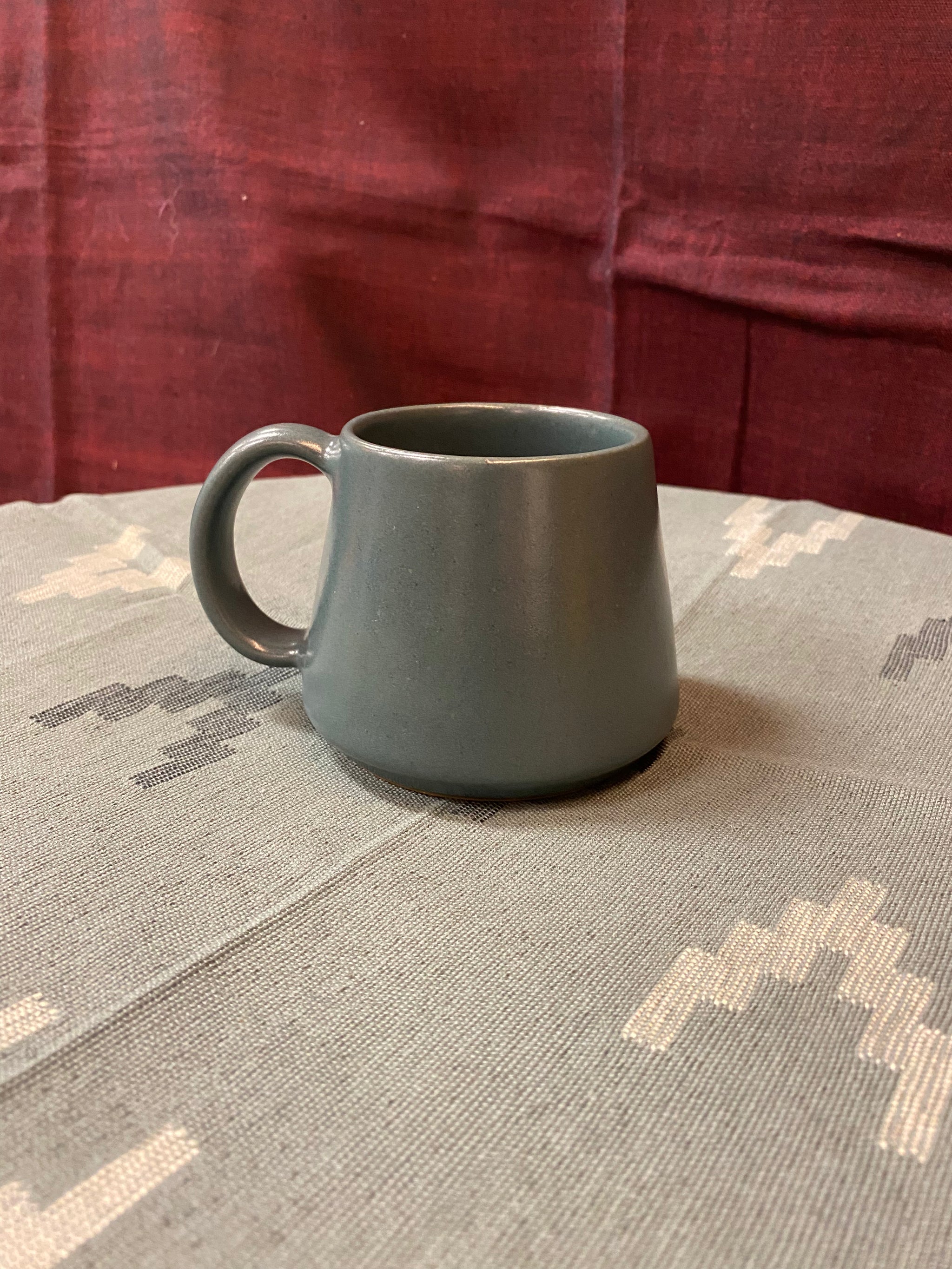 Stoneware Medium Mug – Fair Trade Handmade Ceramic Coffee Mug (Blue Grey, Nepal)