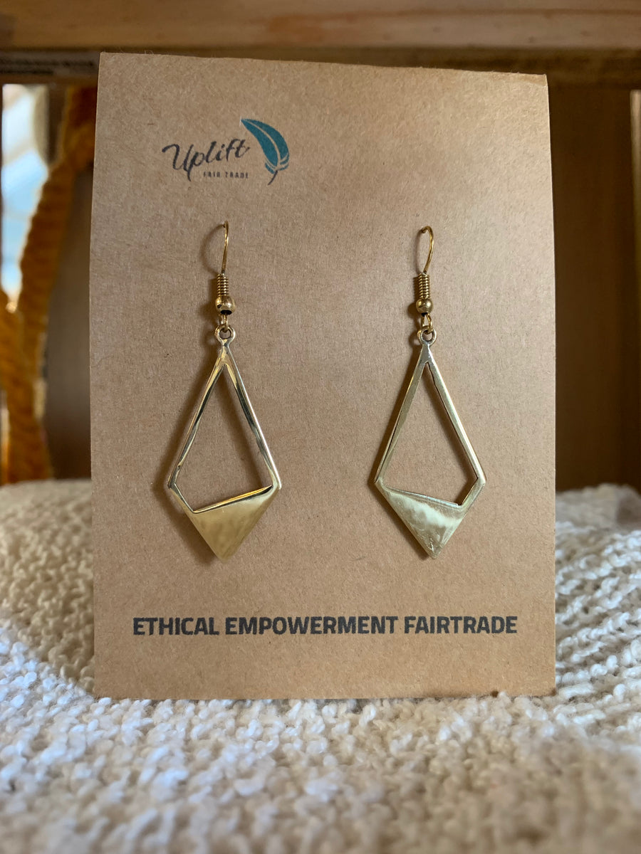 Handcrafted Brass Pinnacle Earrings – Timeless Artisan Statement Jewellery (ACP Nepal)
