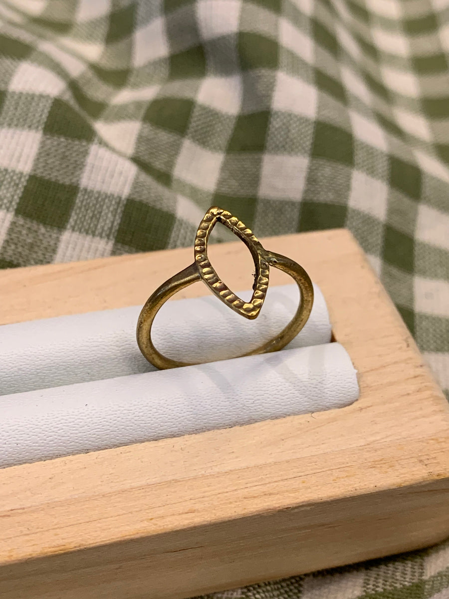 Fair Trade Handmade Hammered Diamond Brass Ring - ACP Nepal
