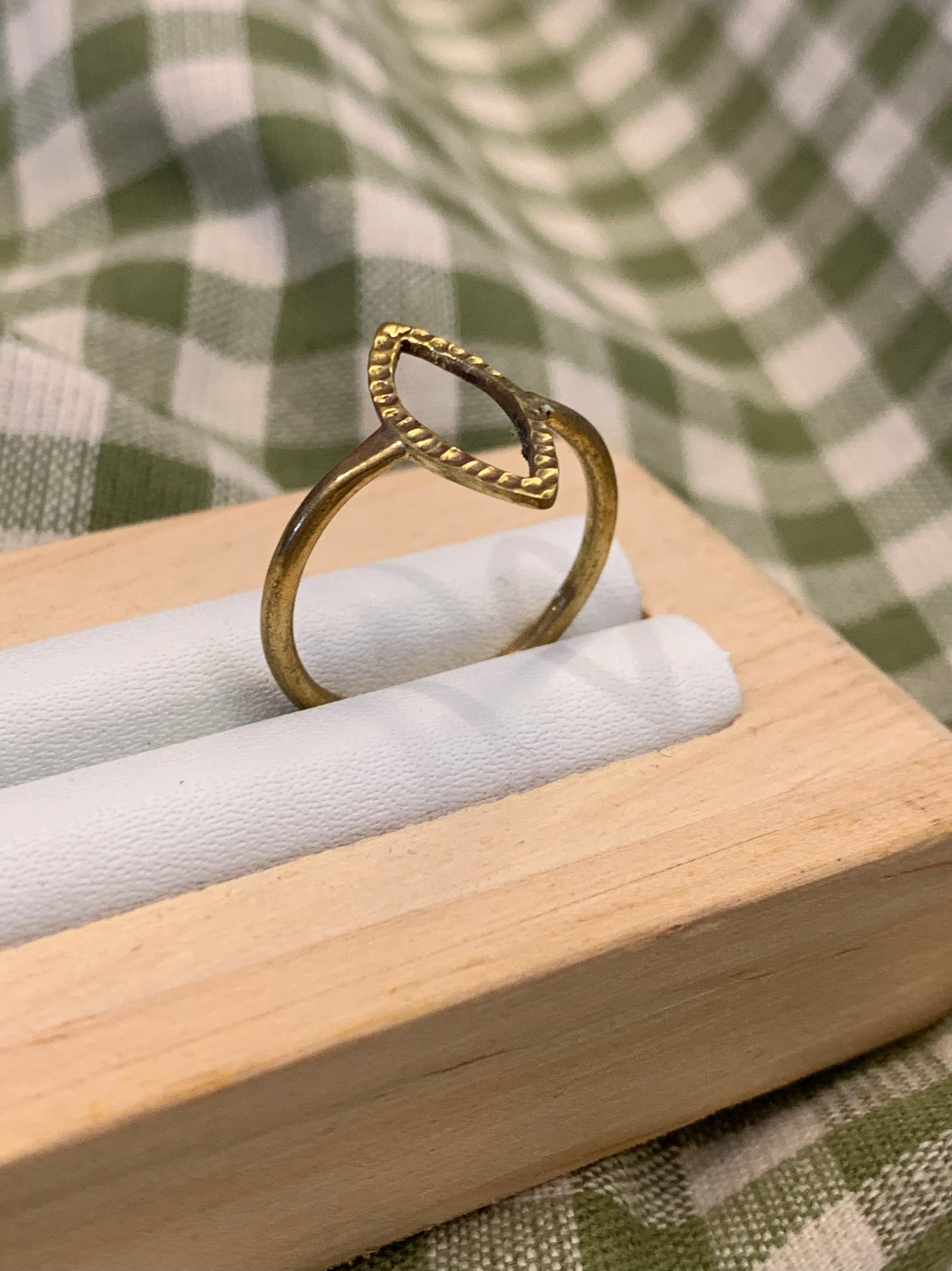 Fair Trade Handmade Hammered Diamond Brass Ring - ACP Nepal