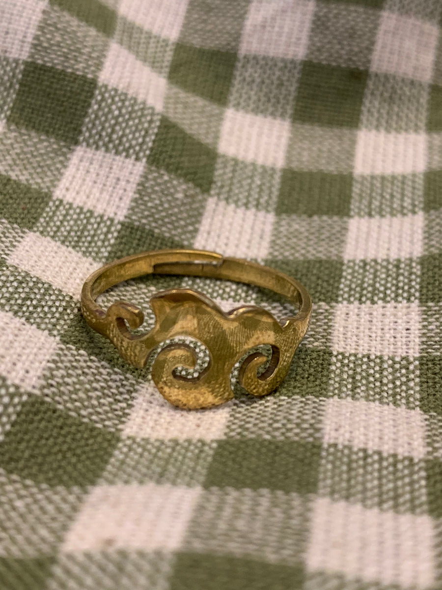 Fair Trade Handmade Swirling Cloud Brass Ring - ACP Nepal