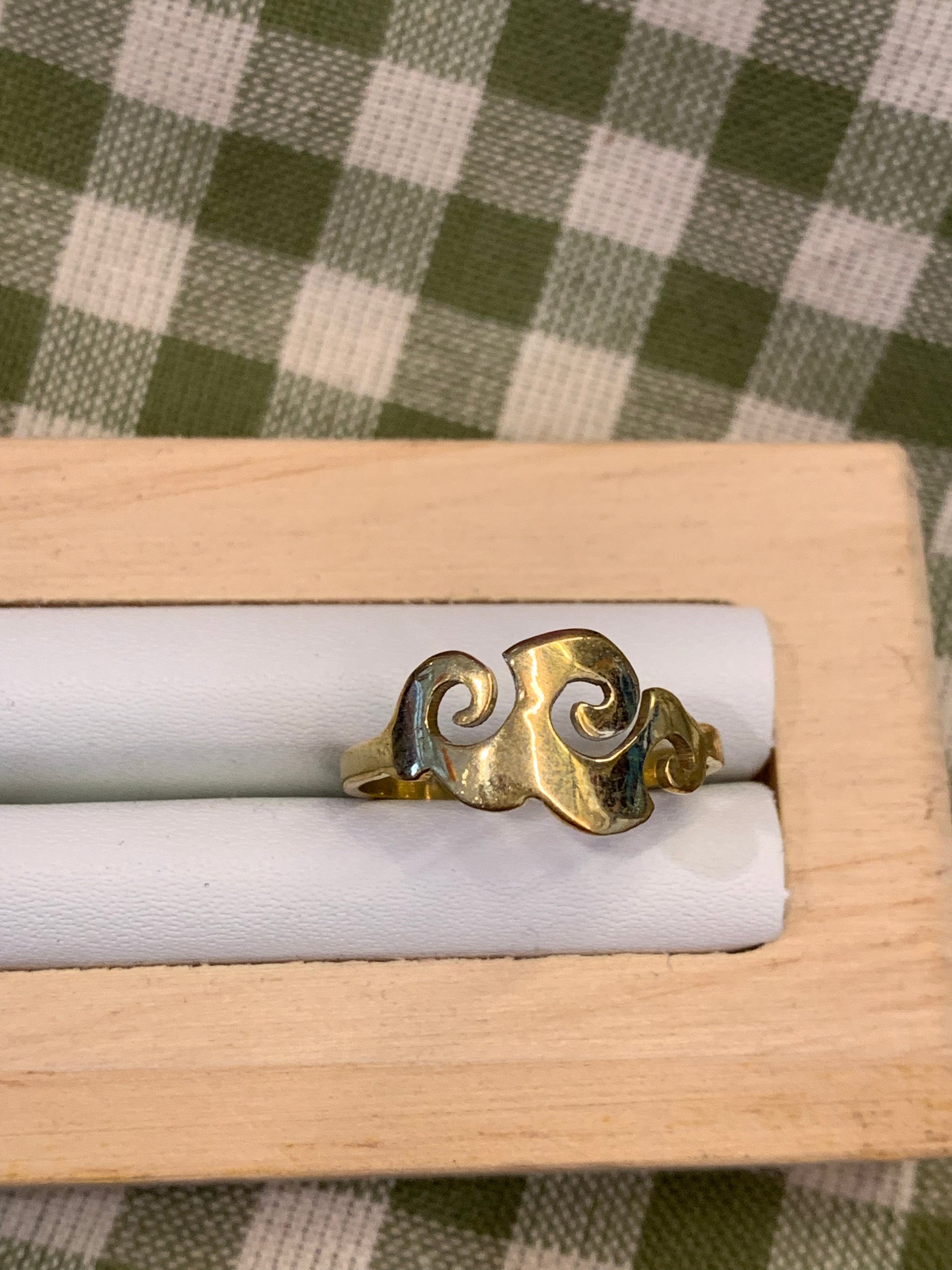 Fair Trade Handmade Swirling Cloud Brass Ring - ACP Nepal