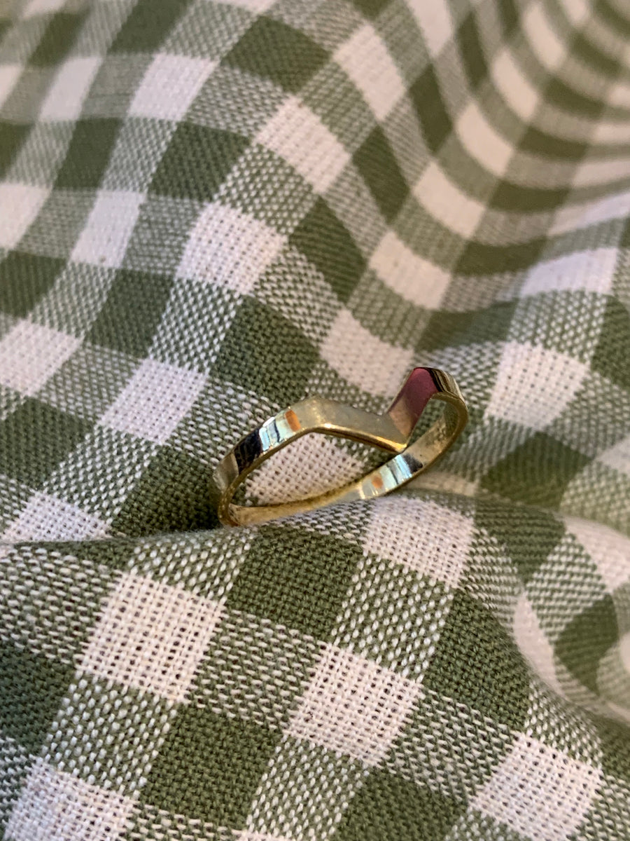 Fair Trade Handmade Herringbone Drop Brass Ring - ACP Nepal