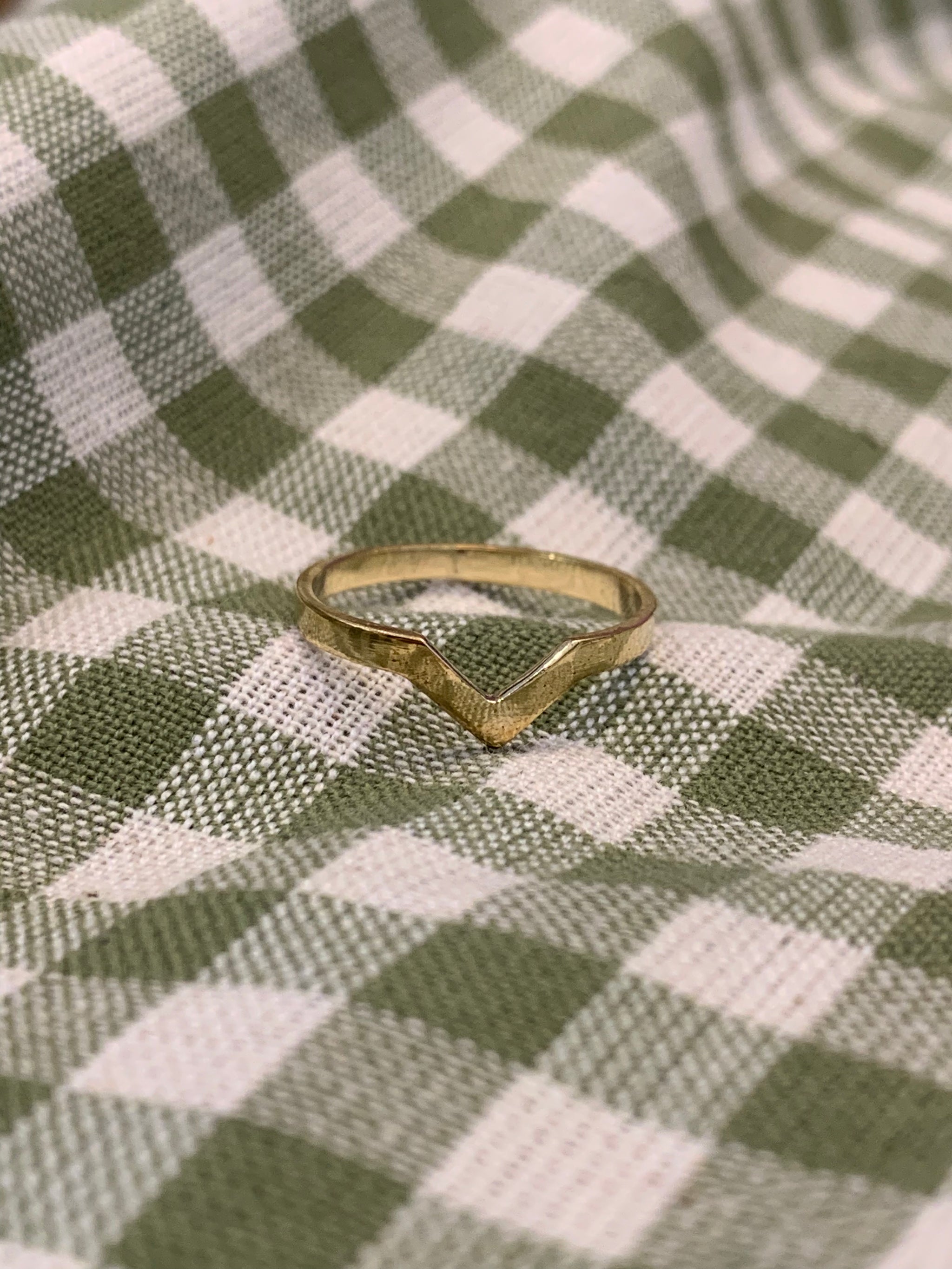 Fair Trade Handmade Herringbone Drop Brass Ring - ACP Nepal