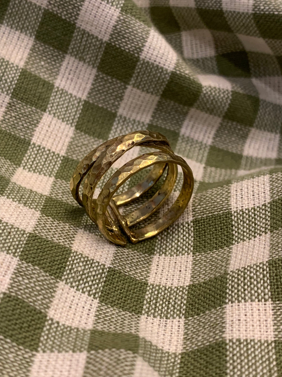 Fair Trade Handmade Entwined Statement Brass Ring - ACP Nepal