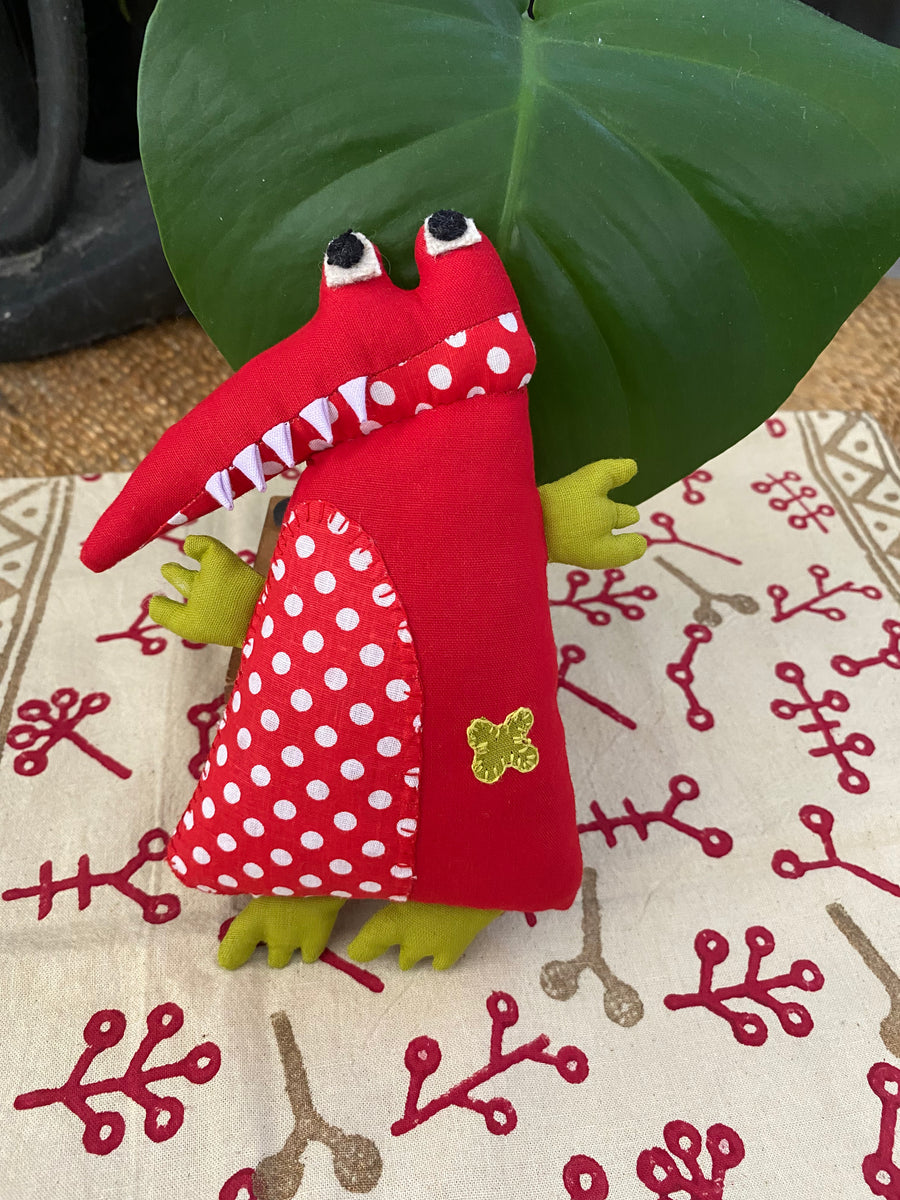 Smile the Crocodile – Handmade Cotton Soft Toy – Fair Trade (Sasha India)