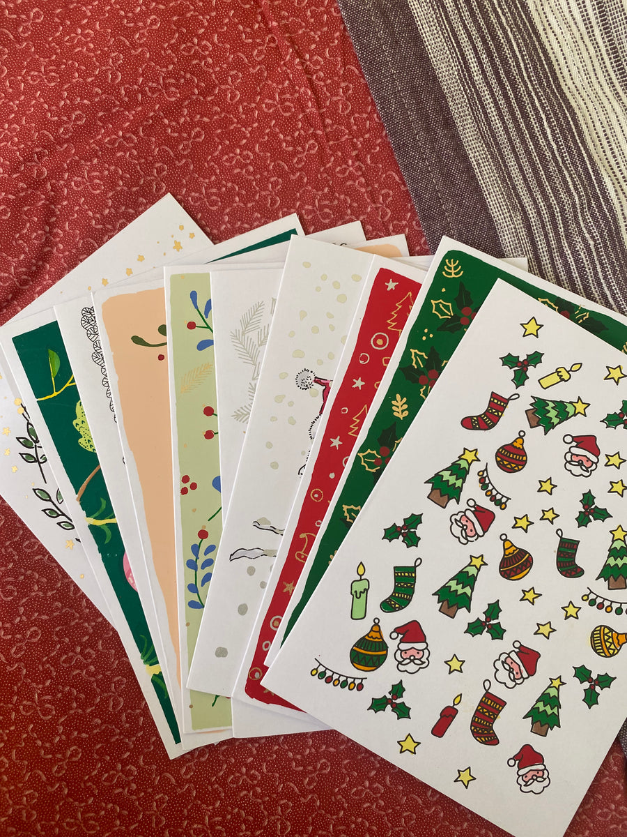 Mixed bundles Christmas Cards– Fair Trade, Screen Printed (Silence India)