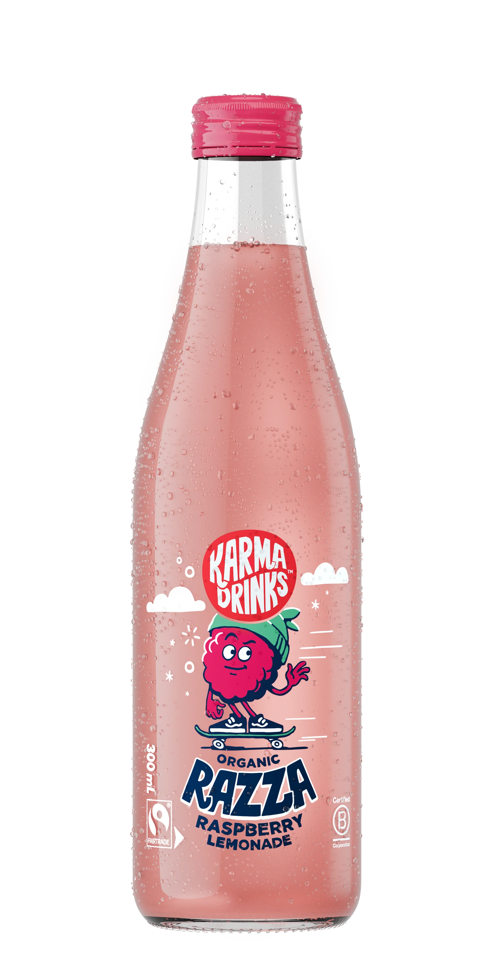 Karma Soda Glass Organic Razza Raspberry Lemonade 300ml